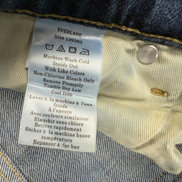Everlane The Cropped Shortie Organicโ Cotton Denim Blue Jeans Size 25 - Picture 8 of 11